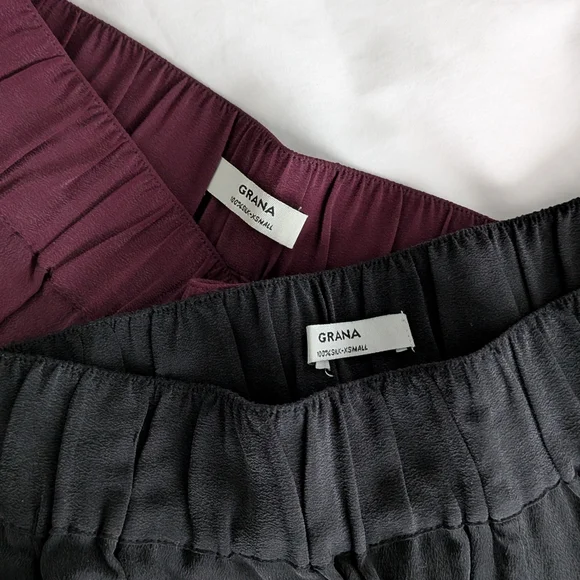 Grana 100% Silk Shorts - Wine XS - Picture 5 of 7